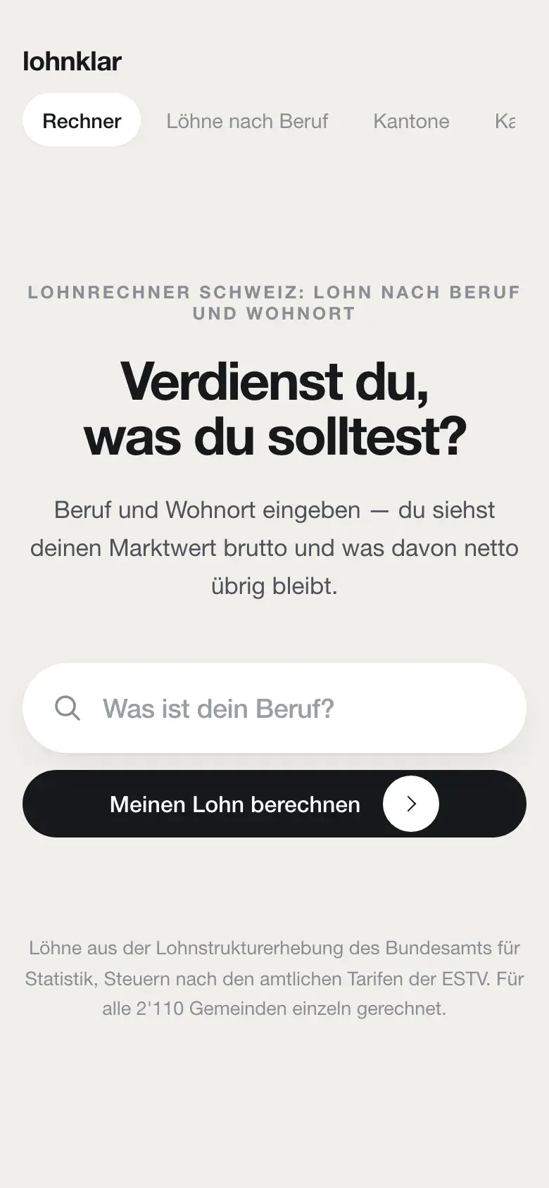 Website lohnklar, Smartphone
